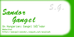 sandor gangel business card